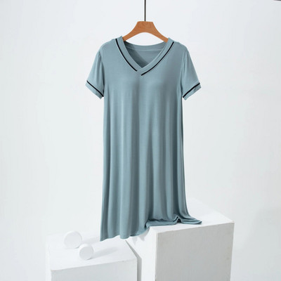 2023 m. naujausias Modalinis apatinis trikotažas, seksualus V formos iškirptė, spalva atitinkantis naktinis marškinys su krūtine paminkštintos pižamos, moteriškos vasarinės apatinio trikotažo suknelės