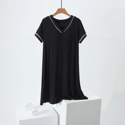 2023 m. naujausias Modalinis apatinis trikotažas, seksualus V formos iškirptė, spalva atitinkantis naktinis marškinys su krūtine paminkštintos pižamos, moteriškos vasarinės apatinio trikotažo suknelės