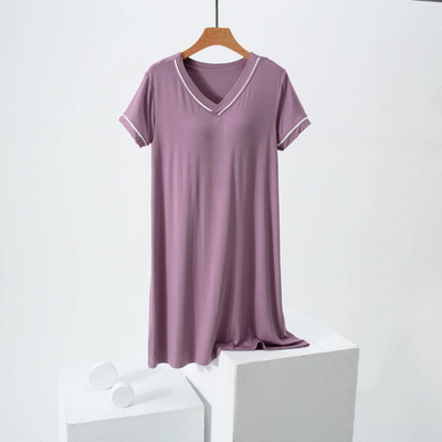 2023 m. naujausias Modalinis apatinis trikotažas, seksualus V formos iškirptė, spalva atitinkantis naktinis marškinys su krūtine paminkštintos pižamos, moteriškos vasarinės apatinio trikotažo suknelės