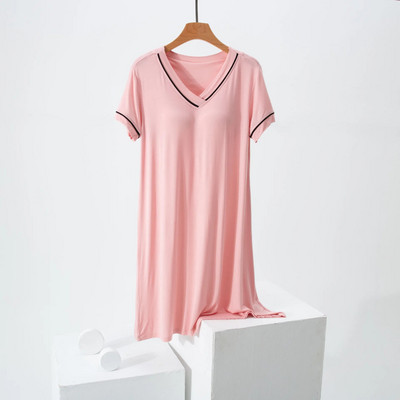 2023 m. naujausias Modalinis apatinis trikotažas, seksualus V formos iškirptė, spalva atitinkantis naktinis marškinys su krūtine paminkštintos pižamos, moteriškos vasarinės apatinio trikotažo suknelės