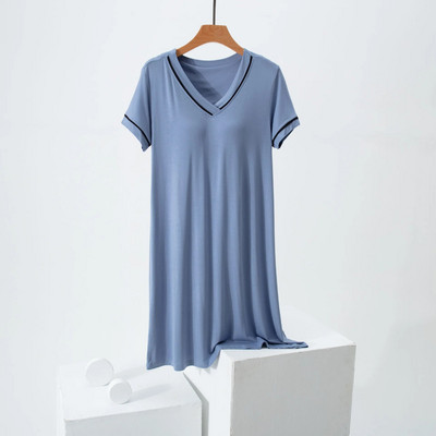 2023 m. naujausias Modalinis apatinis trikotažas, seksualus V formos iškirptė, spalva atitinkantis naktinis marškinys su krūtine paminkštintos pižamos, moteriškos vasarinės apatinio trikotažo suknelės