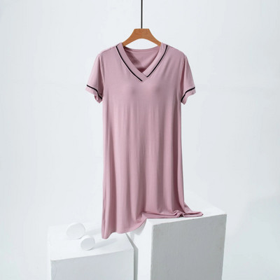 2023 m. naujausias Modalinis apatinis trikotažas, seksualus V formos iškirptė, spalva atitinkantis naktinis marškinys su krūtine paminkštintos pižamos, moteriškos vasarinės apatinio trikotažo suknelės