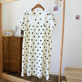 Pidžama u stilu princeze Ženska proljetna i ljetna pamučna tanka kućna odjeća Slatka slatka noćna haljina kratkih rukava