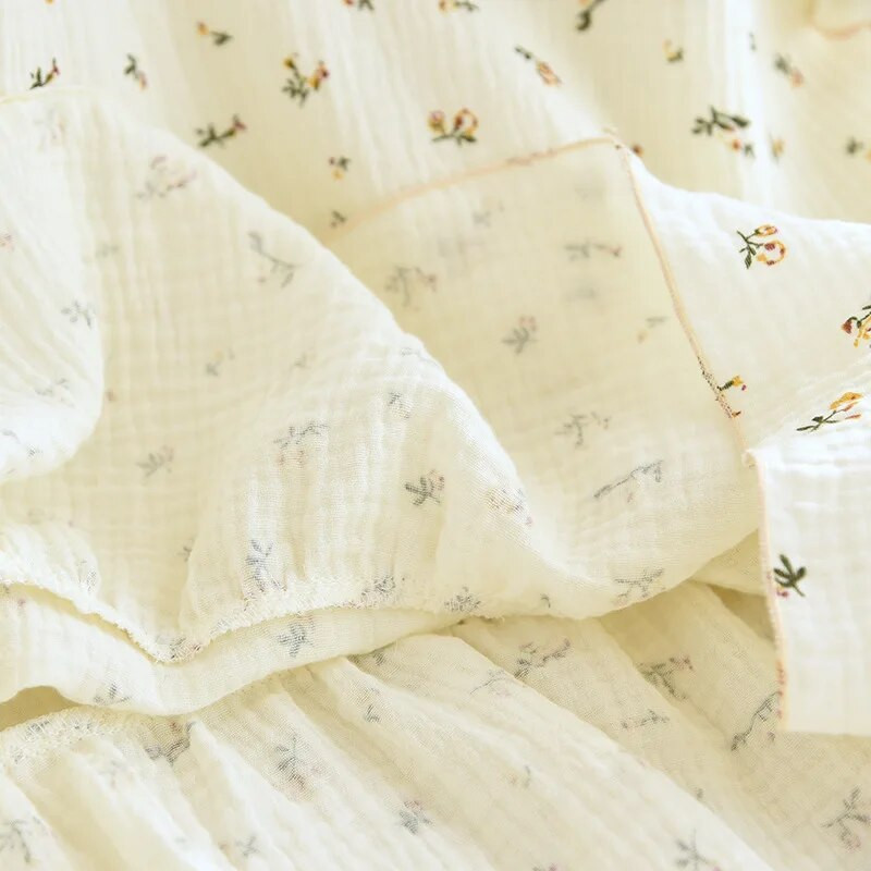 Moteriška miela gėlėmis marginta medvilnės pižamos suknelė pavasariui ir vasarai ilgomis rankovėmis nėriniuota naktinė suknelė apvaliu kaklu