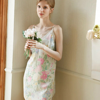 Σέξι νυχτικό Nuisette Femme Flower Printing Sling φορέματα για νυχτικά Γυναικεία φούστα Slim Fit Homewear Εσώρουχα Φόρεμα πιτζάμες