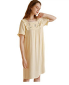 2023 m. naujausio raukinto dizaino pižamos naktiniai marškiniai moterims Vasariniai medvilnės viskozės mergaičių mielas saldus miegantis pižamos naktinis marškinys