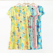 Višebojne slatke ženske spavaćice kratkih rukava Ljetna kućna odjeća Pidžame Pamučne spavaćice Pidžame Ženske seksi majice za spavanje