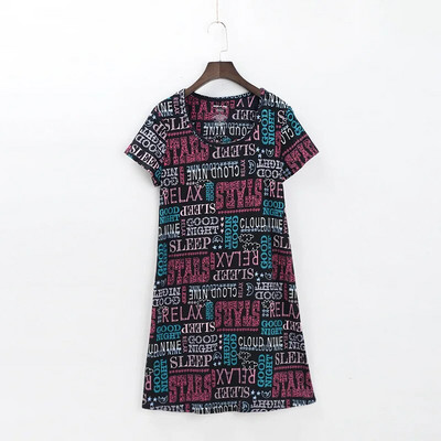 Višebojne slatke ženske spavaćice kratkih rukava Ljetna kućna odjeća Pidžame Pamučne spavaćice Pidžame Ženske seksi majice za spavanje