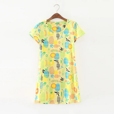 Višebojne slatke ženske spavaćice kratkih rukava Ljetna kućna odjeća Pidžame Pamučne spavaćice Pidžame Ženske seksi majice za spavanje