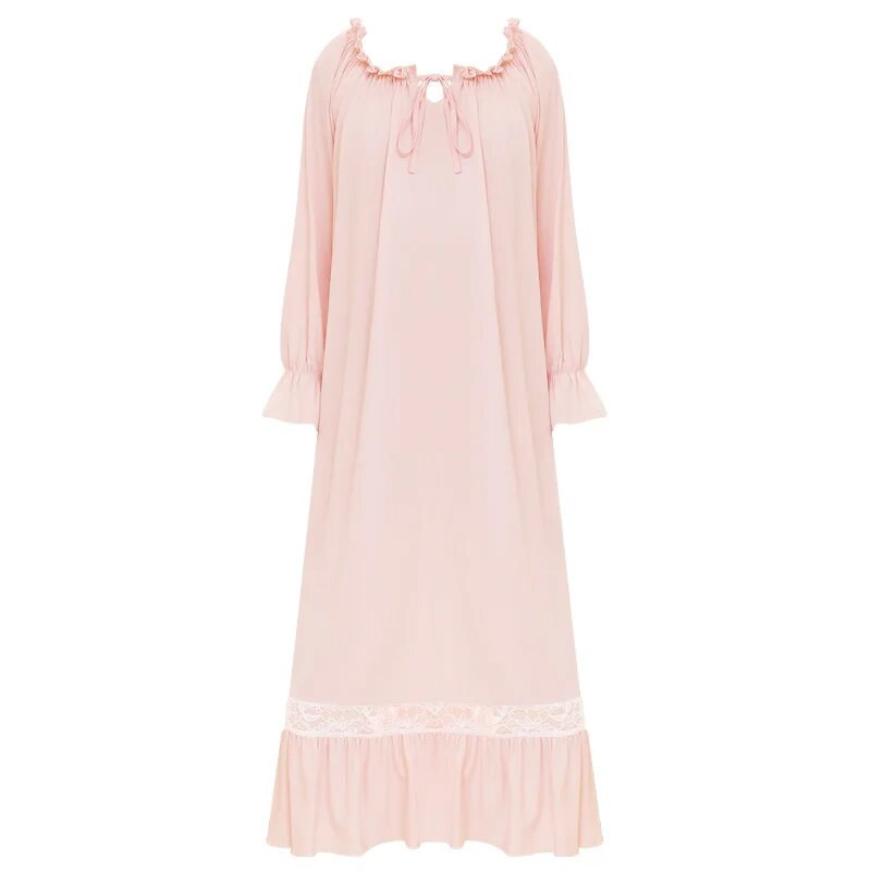 Pikkade varrukatega öösärk Naiste kevad-sügiskleit Palace Magusad lahtised koduriided Puuvillased öösärgid Naiste magamisriided Kleidid