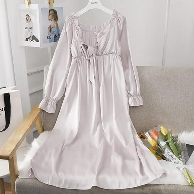 Ženska duga spavaćica Seksi spavaćica od šuplje čipke Kućna haljina Palace Style Spavaćica princeze Spavaćica Ležerna satenska spavaćica