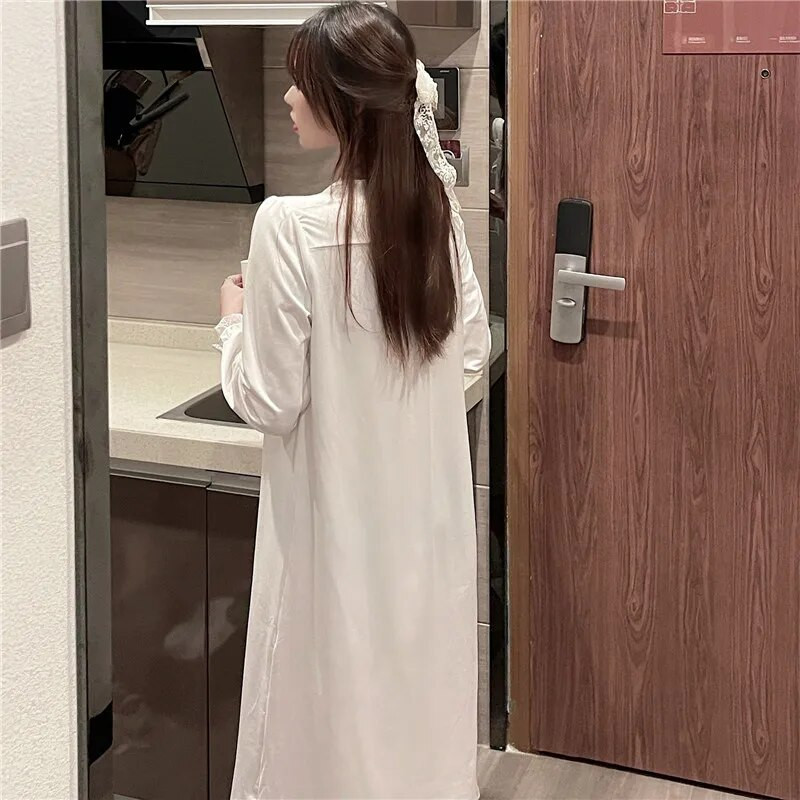 Fdfklak New Ins Palace naiste unekleit kevadsügis pikkade varrukatega öösärgid Printsessi öösärk Mugavad koduriided