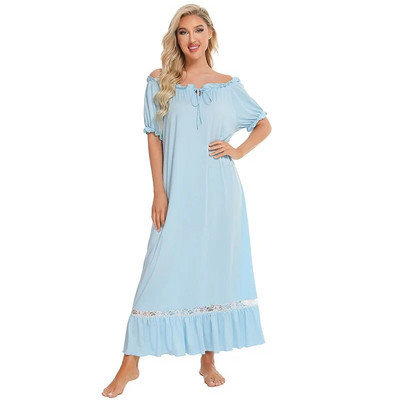 Bijela vintage spavaćica za žene Široka spavaćica haljina za spavanje Duga spavaćica haljina za spavanje Retro stara viktorijanska ženska spavaćica