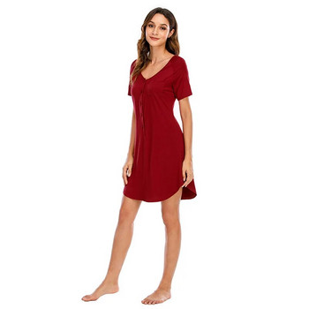 Νυχτερινό φόρεμα 2020 Νέο γυναικείο νυχτικό με κοντό μανίκι Sleepshirts Νυχτικό Σέξι νυχτερινά νυχτικά για γυναίκες