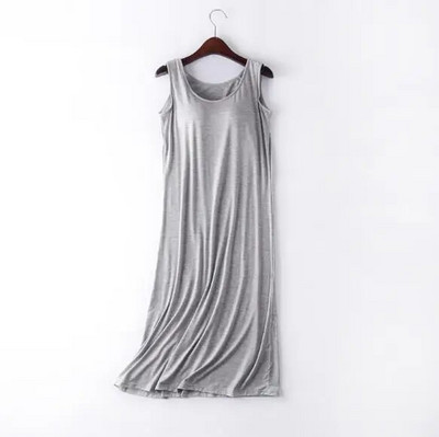 Seksikad naiste magamisriided, uus varrukateta vestiga kleit, naiste öösärgid, rinnahoidja, polsterdatud öösärk Naiste modaalne puuvillane öösärk M-4XL