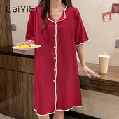 CAIYIER suvine siidist öösärk naistele vabaaja ühevärvilised naiste magamissärgid suures suuruses 4XL öösärk tüdrukutele aluspesu riided