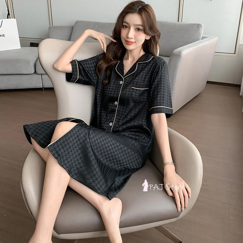 Plus Ljetne ženske svilene spavaćice Haljina velikih veličina Košulja za spavanje Ženske satenske spavaćice Košulje za spavanje Pidžame Odjeća za spavanje 6XL