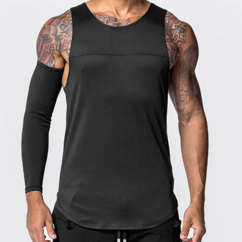 Мъжки потници Бързосъхнеща дишаща фитнес жилетка Тренировъчна тениска без ръкави за бодибилдинг