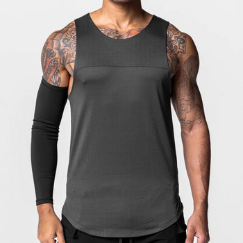Мъжки потници Бързосъхнеща дишаща фитнес жилетка Тренировъчна тениска без ръкави за бодибилдинг