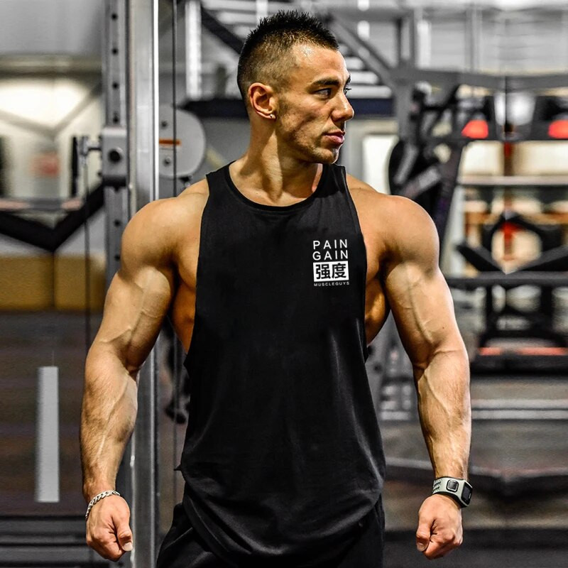 Γιλέκο για τρέξιμο Ανδρικά ενδύματα γυμναστικής Μονό, Μυϊκό κορδόνι, Αμάνικο μπλουζάκι γυμναστικής, Αμάνικο μπλουζάκι Y BACK, φανελάκι για γυμναστική
