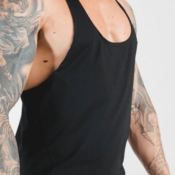 Καλοκαίρι Y Back Gym Stringer Tank Top Ανδρικά βαμβακερά ρούχα Bodybuilding Αμάνικο πουκάμισο γυμναστικής Γιλέκο γυμναστικής Μυϊκά μονόδεμα γυμναστικής