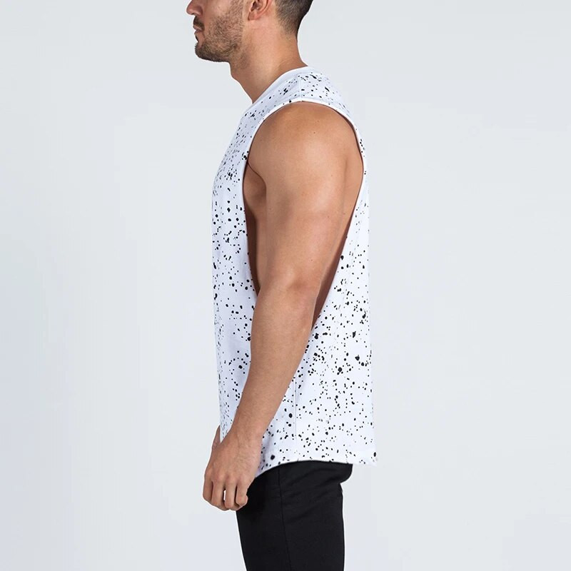 Nauja vasaros bėgimo liemenė Sportinė treniruoklių salės viršutiniai viršutiniai marškinėliai vyriški medvilniniai sportiniai marškinėliai be rankovių, fitneso vyriški sportiniai treniruokliai