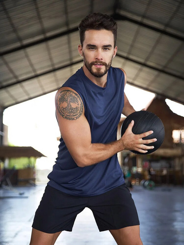 Ανδρικό φανελάκι για τρέξιμο με αναπνέει μυϊκό αμάνικο μπλουζάκι καλοκαιρινό γιλέκο γυμναστικής