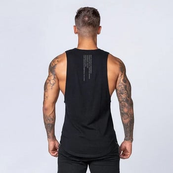 FITNESS SHARK Χαλαρή ανδρική προπόνηση Breathable Fitness τρέξιμο μονό γιλέκο Εξωτερικά αθλητικά μπλουζάκια