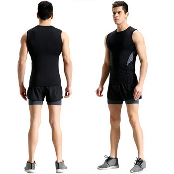 Ανδρικό γιλέκο τρεξίματος γυμναστήριο Αμάνικο πουκάμισο Καλοκαιρινό τανκ Μπλούζες Quick Dry Αθλητικά Μπλουζάκια Νέο Μονό Bodybuilding Training