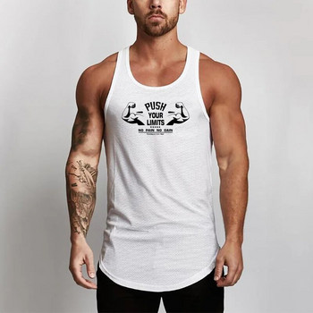 FITNESS SHARK Ελαφρύ Quick Dry Plus Size Tank Top Men Summer Breathable Mesh Workout για τρέξιμο χωρίς μανίκια