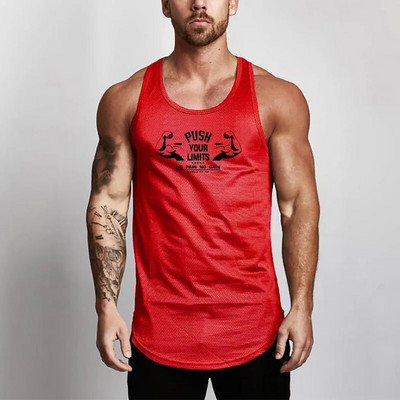 FITNESS SHARK Ελαφρύ Quick Dry Plus Size Tank Top Men Summer Breathable Mesh Workout για τρέξιμο χωρίς μανίκια