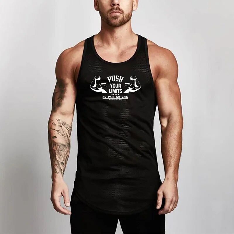 FITNESS SHARK Kerged, kiirelt kuivavad suures suuruses meeste suvised hingavad võrktreeningud, varrukateta topid