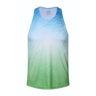 Gradientvärviline Spordimaraton Singlet meestele Kvaliteetne Quick Dry Gym Fitness Jooksupaagid Meeste Treeningvest