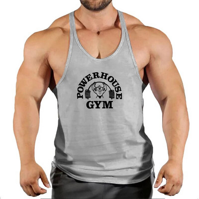 Νέο μπλουζάκι γυμναστηρίου Καλοκαιρινή μάρκα βαμβακερό αμάνικο πουκάμισο Casual Fashion Fitness Stringer Top Ανδρικό bodybuilding Ρούχα M-XXL