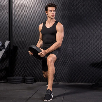 Μπλουζάκια συμπίεσης τρεξίματος Ανδρικά αμάνικα γυμναστήριο Strechy Bodybuilding Tank Top Ανδρικά πουκάμισα γυμναστικής μαύρα καλοκαιρινά για προπόνηση