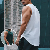 Uus Sport Running Meeste Tankitopp Kiirelt kuivav varrukateta Treeningsärk O kaelusega Meeste Korvpalli Jõusaali Fitness Kulturismi vest