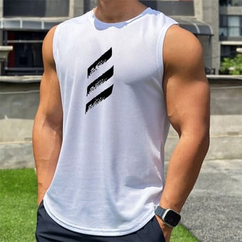 2023 New Men Top Tank Gym Mesh ventilation Workout Fitness αμάνικο πουκάμισο ανδρικό πουλόβερ με στρογγυλή λαιμόκοψη Αθλητικό γιλέκο ανδρικό κάτω μπλουζάκι