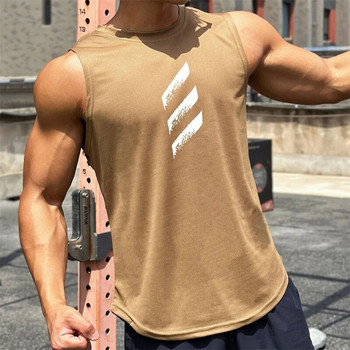 2023 New Men Top Tank Gym Mesh ventilation Workout Fitness αμάνικο πουκάμισο ανδρικό πουλόβερ με στρογγυλή λαιμόκοψη Αθλητικό γιλέκο ανδρικό κάτω μπλουζάκι