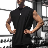 Ljetna muška majica širokih ramena za teretanu Fitness majica bez rukava Muška prozračna fitness sportska muška potkošulja Prsluk za trčanje Muški