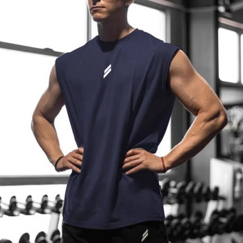 Καλοκαιρινό φαρδύ ώμο Ανδρικό φανελάκι γυμναστικής Αμάνικο πουκάμισο γυμναστικής Ανδρικό ανδρικό φανελάκι για τρέξιμο