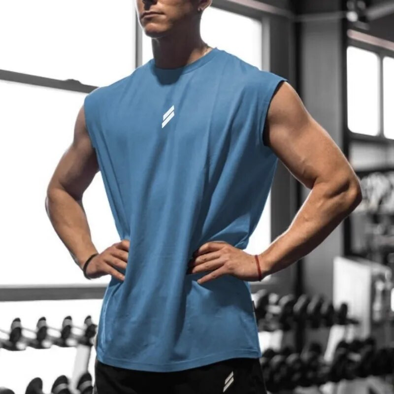 Ljetna muška majica širokih ramena za teretanu Fitness majica bez rukava Muška prozračna fitness sportska muška potkošulja Prsluk za trčanje Muški