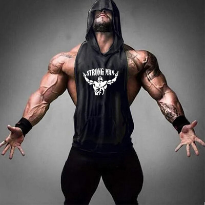 Γιλέκο μπάσκετ με κουκούλα ανδρικό γιλέκο γυμναστικής Trend Personality Training Αμάνικο T-shirt Summer Wear Γιλέκο για τρέξιμο