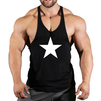 Νέα επώνυμα ρούχα καλοκαιρινά μονόχρωμα ανδρικά μπλουζάκια, εξοπλισμός bodybuilding Ανδρικό γιλέκο τρεξίματος από βαμβακερό κορδόνι