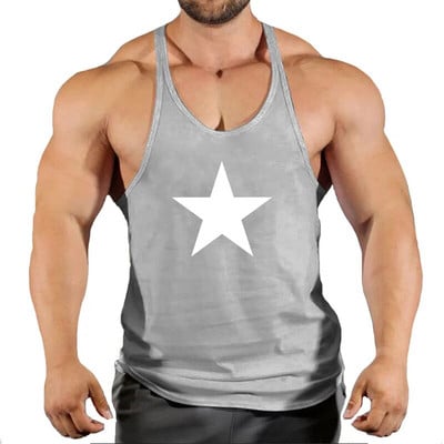 Νέα επώνυμα ρούχα καλοκαιρινά μονόχρωμα ανδρικά μπλουζάκια, εξοπλισμός bodybuilding Ανδρικό γιλέκο τρεξίματος από βαμβακερό κορδόνι