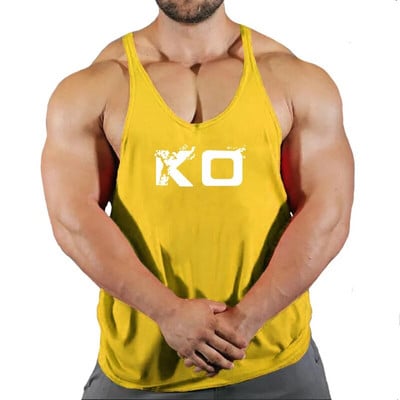 Naujas Karštas išpardavimas Vyriški spausdinti ant viršaus kvėpuojantys šauni liemenė bėgimo marškinėliai medvilniniai marškinėliai Kultūrizmas Singlet Fitness Be rankovių treniruoklių salė