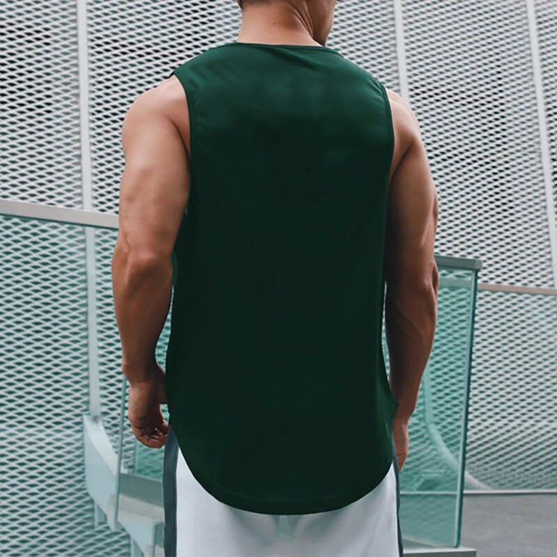 Teretana Bodybuilding Trčanje Sportske majice bez rukava Muški modni zaobljeni rub bez rukava Ljetni prozračni brzosušivi hladni prsluk za vježbanje