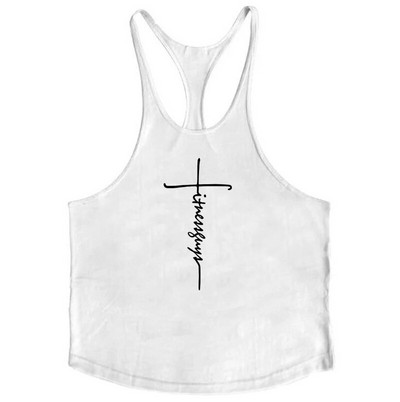 Mood Treeningvest Bränd vabaaja puuvillased jõusaali püksid Meeste varrukateta Kulturismi riided Alussärk Fitness Stringer Muscle