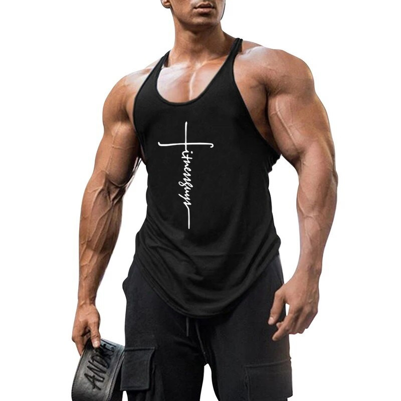 Mood Treeningvest Bränd vabaaja puuvillased jõusaali püksid Meeste varrukateta Kulturismi riided Alussärk Fitness Stringer Muscle