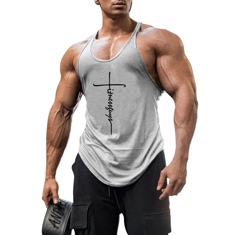 Mood Treeningvest Bränd vabaaja puuvillased jõusaali püksid Meeste varrukateta Kulturismi riided Alussärk Fitness Stringer Muscle