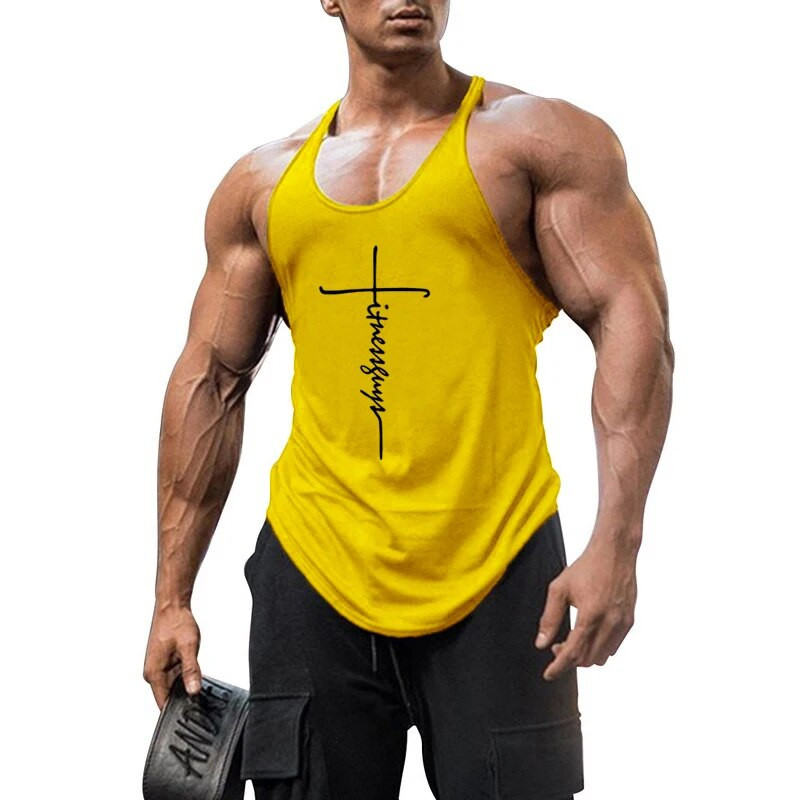 Mood Treeningvest Bränd vabaaja puuvillased jõusaali püksid Meeste varrukateta Kulturismi riided Alussärk Fitness Stringer Muscle